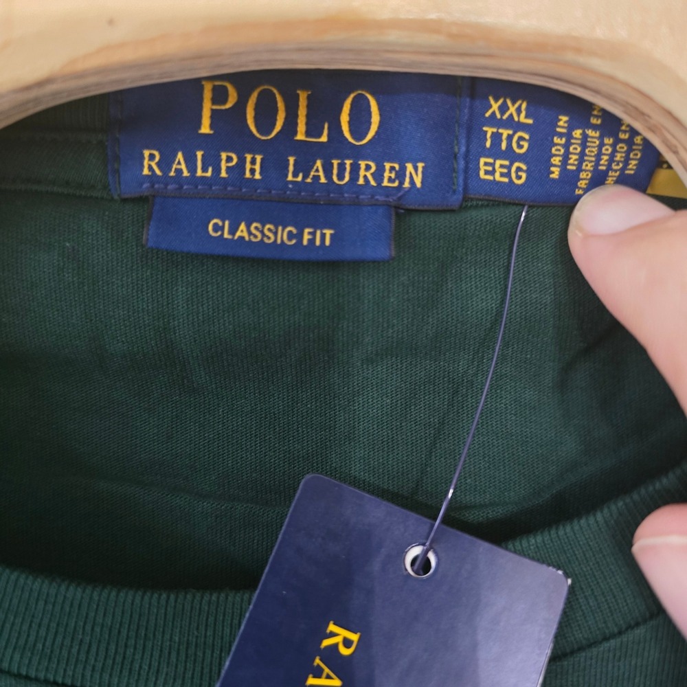 Polo Ralph Lauren Mens Green Long Sleeve Plaid Logo T-Shirt XXL Classic Fit NEW - Picture 4 of 9